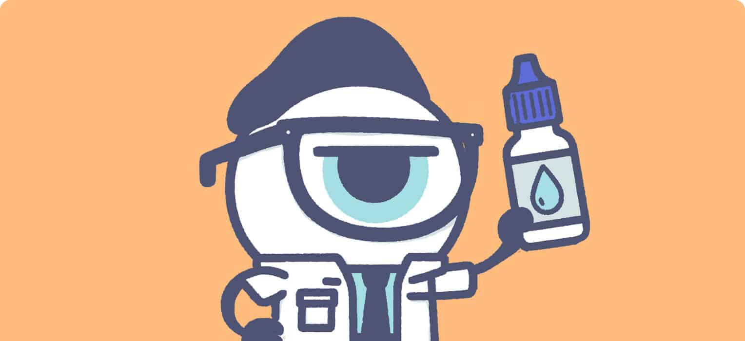 Lágrimas y gotas de lágrima en un frasco, cuidado de los ojos y salud visual.